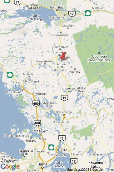 Pickerel Lake Cottage Resort Location Map